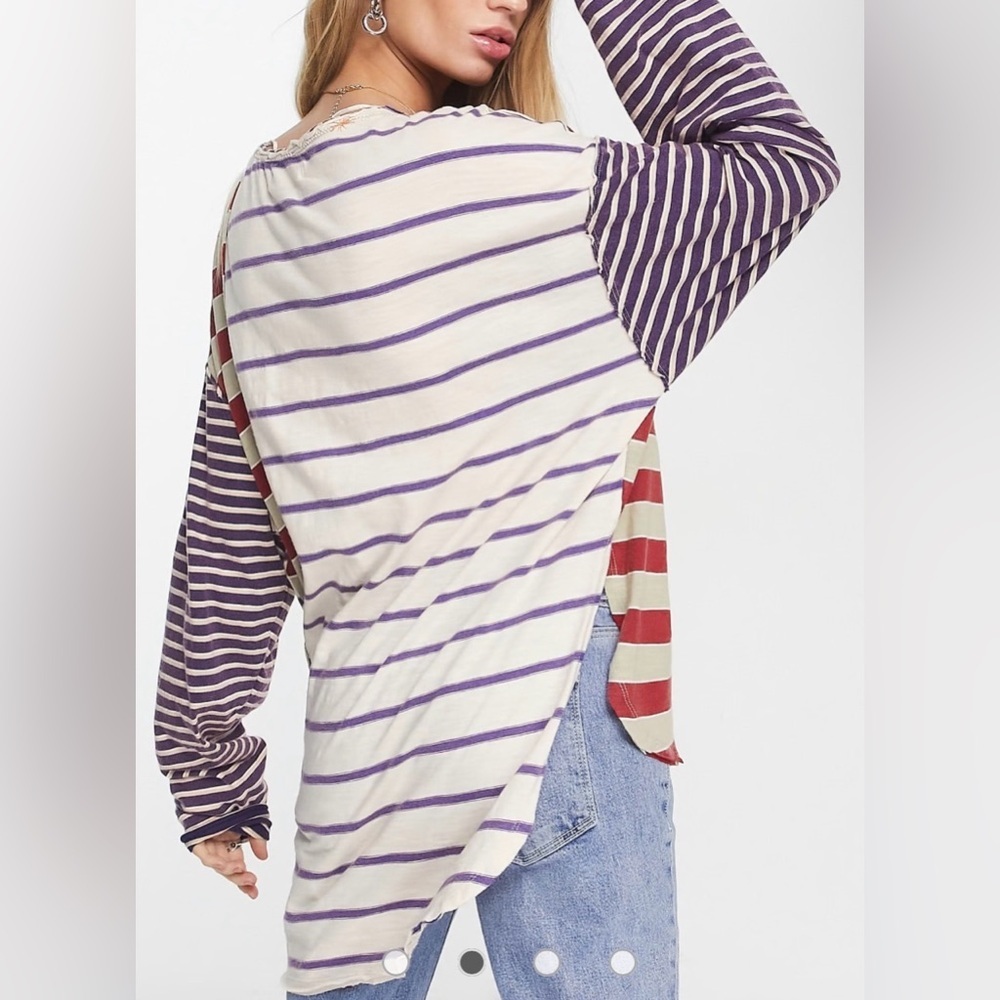 We The Free Striped Long Sleeve Top- Size M - Picture 2 of 7
